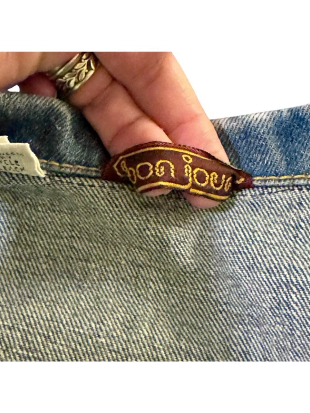 Bonjour Denim Jacket Women's Large Vintage 90's Medium Wash Trucker - Picture 10 of 16